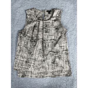 Ann Taylor Women's Mature Officewear Sleeveless Flutter Blouse 4P Beige Brown